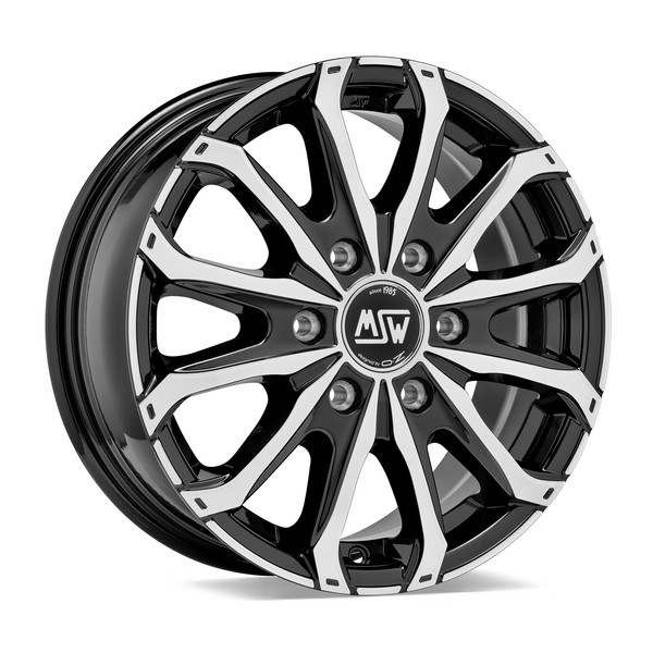 MSW 48 VAN 6 HOLES GLOSS BLACK FULL POLISHED 16X6,5 125,00X6 ET68