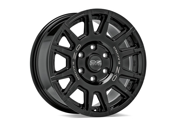 OZ RALLY LEGEND GLOSS BLACK + DARK LETTERING 17X8 112,00X5 ET35