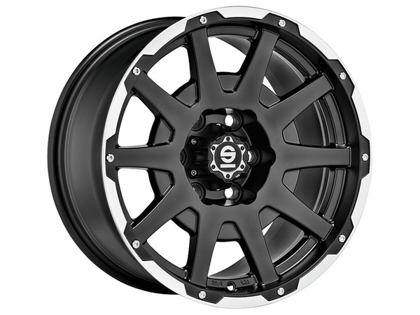 SPARCO DAKAR MATT BLACK LIP POLISHED+RIVETS