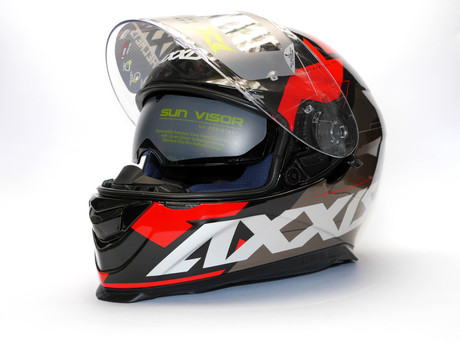 MOTORISTIČNA ČELADA FULL FACE helmet AXXIS EAGLE SV DIAGON D1 gloss red M