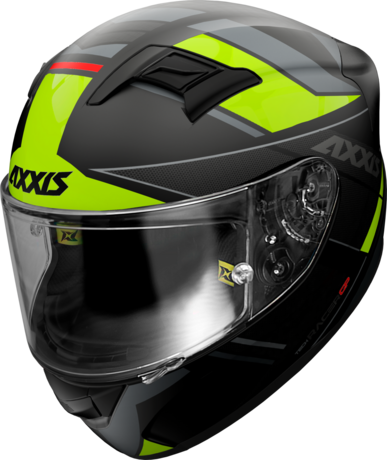 MOTORISTIČNA ČELADA FULL FACE helmet AXXIS GP RACER SV FIBER tech matt fluor yellow M