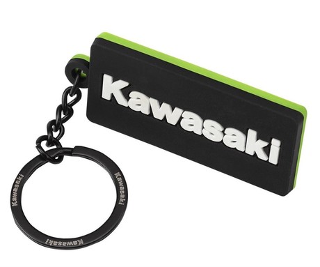 Obesek za ključe z logotipom Kawasaki črno- zelen