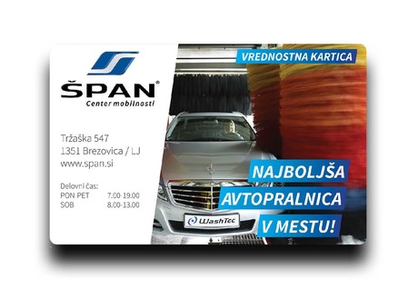 Avtopralnica Špan Vrednostna kartica 80 EUR